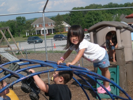 Karis enjoying the playground